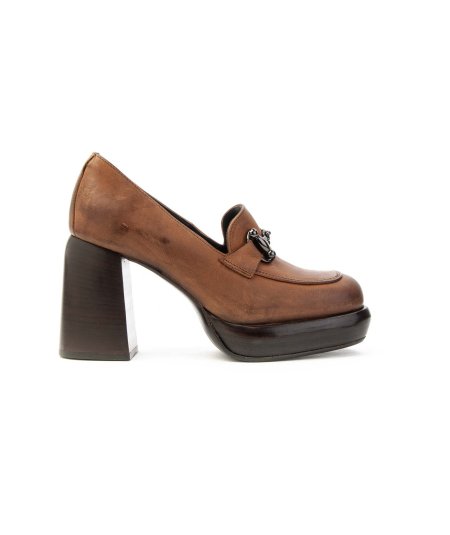 Curiosite` scarpe 2139 Mocassino Morsetto con plateau donna