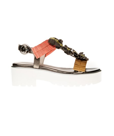 Sandalo 181 in pelle laminata platform 2T Donna multicolore