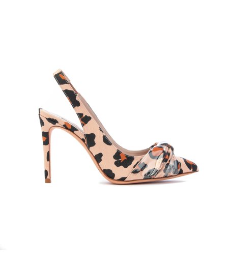 Sandalo con tacco 9 cm in tessuto ghepardato Alberto Gozzi Animalier90 Donna