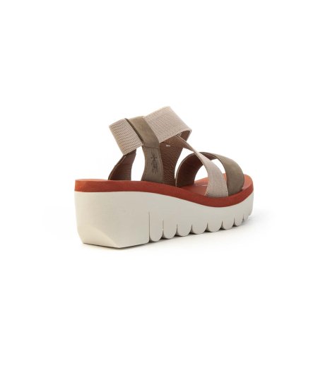 Sandalo fasce incrociate con zeppa 6 cm Fly London YABI922FLY Donna