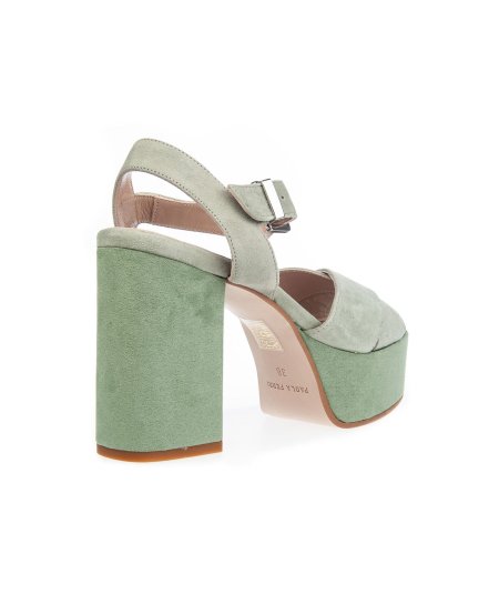 Sandalo con Plateau 9 cm camoscio 8121 T90 Donna