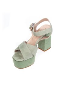 Sandalo con Plateau 9 cm camoscio 8121 T90 Donna