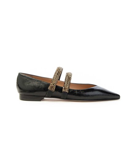 Prosperine Ballerina 2540 in naplak e doppio cinturino strass