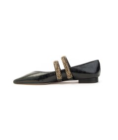 Prosperine Ballerina 2540 in naplak e doppio cinturino strass