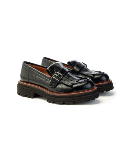 Mocassino Mat20 7347n Con Frangia Extralight in naplak