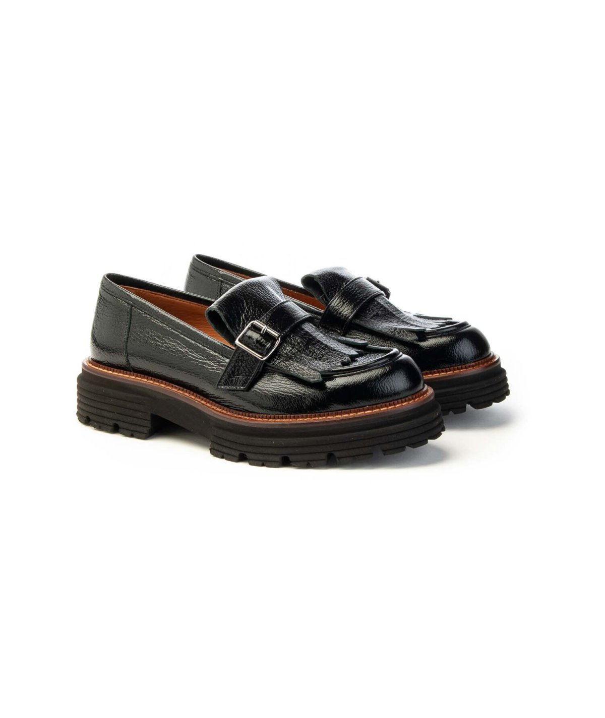 Mocassino Mat20 7347n Con Frangia Extralight in naplak