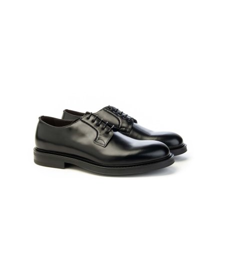 Derby Green George in Pelle Spazzolata Nero Uomo