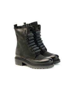 Anfibio Metissè MA964 in Nabuk Nero con Lacci Strass Donna