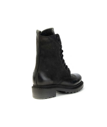 Anfibio Metissè MA964 in Nabuk Nero con Lacci Strass Donna
