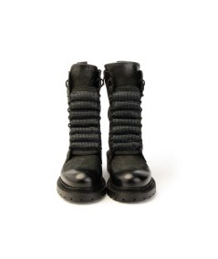 Anfibio Metissè MA964 in Nabuk Nero con Lacci Strass Donna