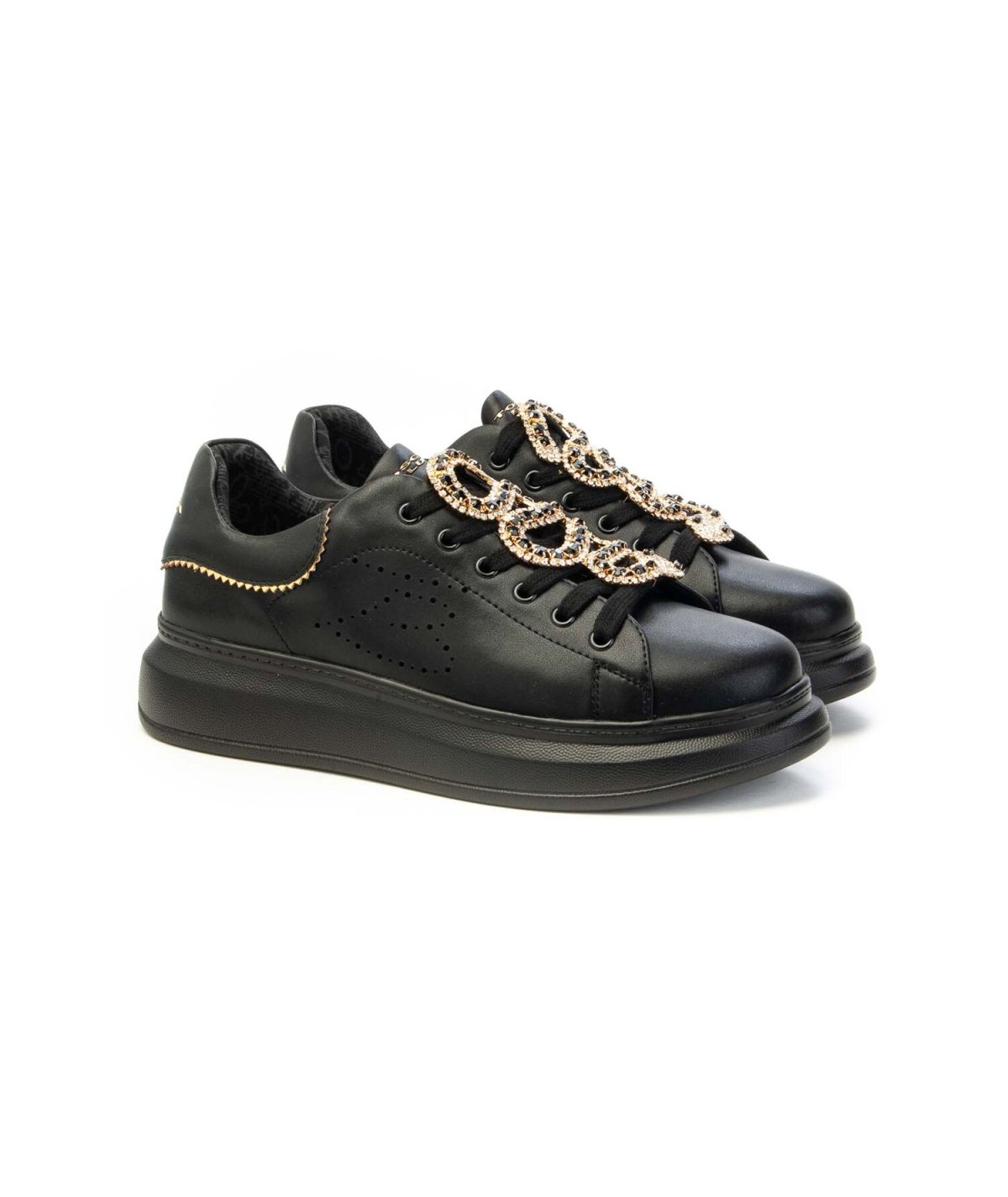 Sneaker Juliette Tosca Blu Sf2401s009 Con Accessorio Snake In Strass