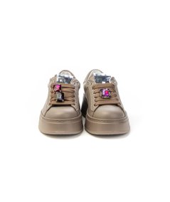 Sneakers GIO+ PIA 246A in pelle malto con dettagli gioiello Donna