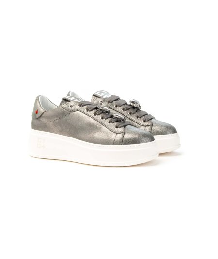 Sneakers GIO+ PIA 238A in pelle argento con dettagli decorativi Donna