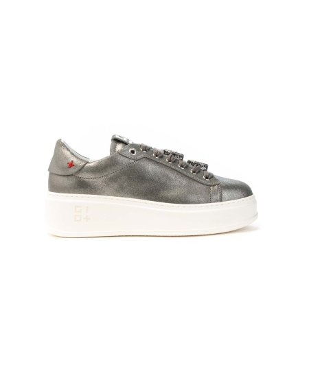 Sneakers GIO+ PIA 238A in pelle argento con dettagli decorativi Donna