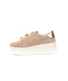 Sneakers GIO+ in camoscio rosa con charms gioiello Donna
