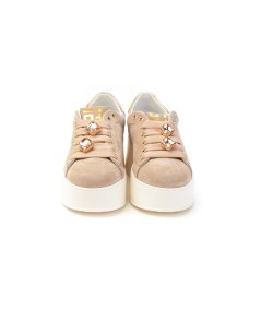 Sneakers GIO+ in camoscio rosa con charms gioiello Donna