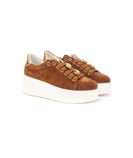 Sneakers Gio+ ROSA11 in camoscio Donna