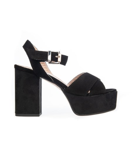 Sandalo con Plateau 9 cm camoscio 8121 T90 Donna