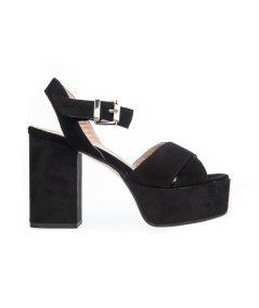 Sandalo con Plateau 9 cm camoscio 8121 T90 Donna