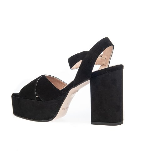 Sandalo con Plateau 9 cm camoscio 8121 T90 Donna