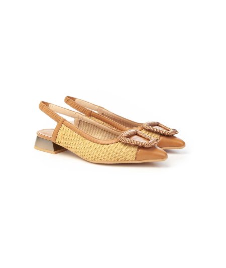Hispanitas Slingback Rhv254046 Rafia e Pelle Donna