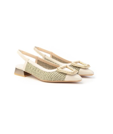 Hispanitas Slingback Rhv254046 Rafia e Pelle Donna